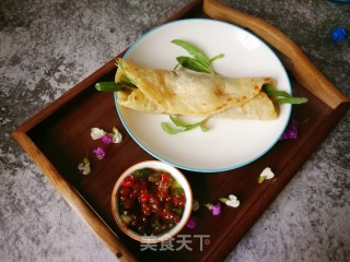 烙饼卷曲曲菜的做法步骤：12