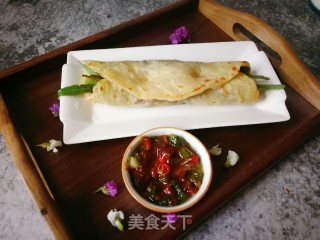 烙饼卷曲曲菜的做法步骤：13