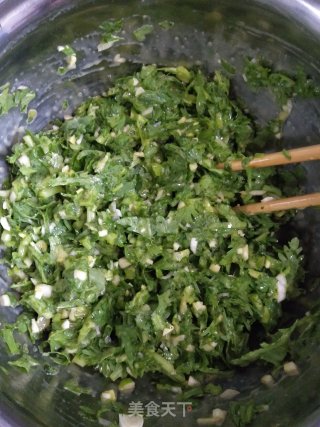 蒸茼蒿丸子的做法步骤：6
