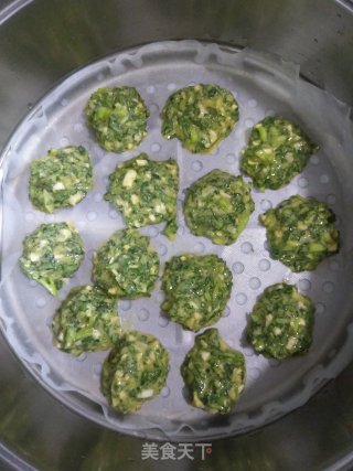 蒸茼蒿丸子的做法步骤：9