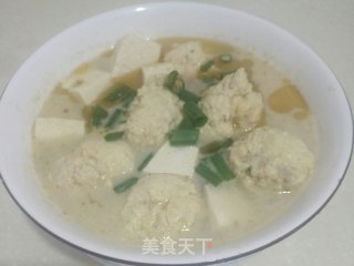 鸡肉丸子豆腐汤的做法步骤：10