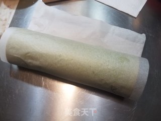 抹茶蜜豆蛋糕卷的做法步骤：16