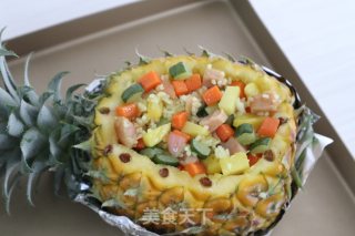 热带风情，菠萝焗饭的做法步骤：5