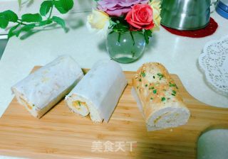 葱香肉松芒果面包卷的做法步骤：25