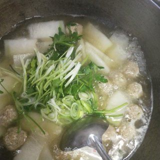 冬瓜香菜汆丸子的做法步骤：9
