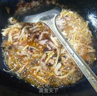 瘦肉丝炒金针菇的做法步骤：8