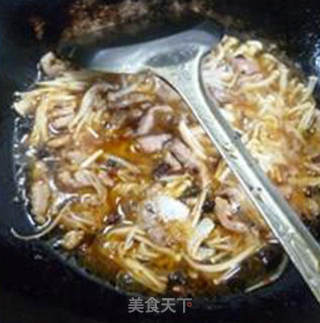 瘦肉丝炒金针菇的做法步骤：9