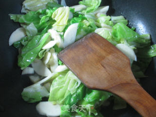 茭白炒牛心菜的做法步骤：8