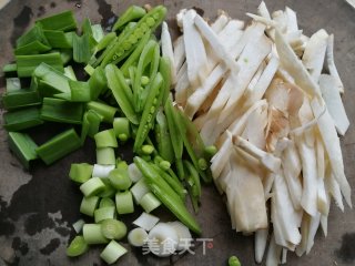甜豆角炒杏鲍菇的做法步骤：2