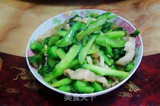 五花肉炒菜心的做法步骤：7
