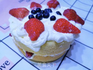 甜品(*^ω^*)蛋糕.柠檬蛋糕.水果蛋糕.空气炸锅版的做法步骤：7