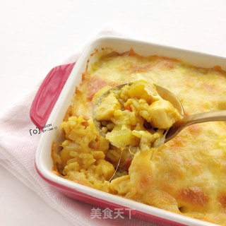 咖喱鸡胸肉焗饭的做法步骤：15