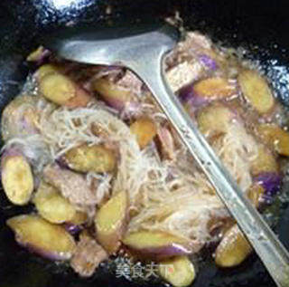 瘦肉片茄子炒粉丝的做法步骤：11