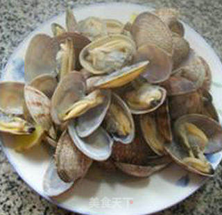 花蛤肉炒菜芯的做法步骤：7