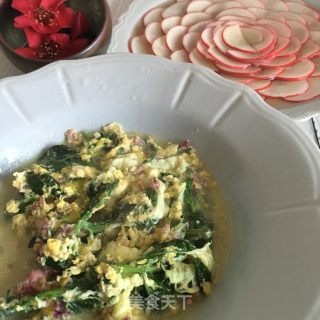 荆花枸杞芽炒水蛋的做法步骤：10