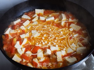 番茄豆腐素菜汤的做法步骤：6