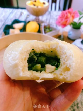 韭菜野笋香菇豆干包的做法步骤：15