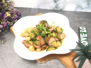 黄瓜炒扇贝的做法步骤：6