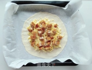 榴莲芝士鸡排大馅饼的做法步骤：4