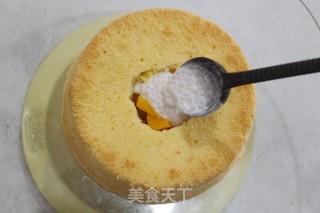 爆浆杨枝甘露蛋糕(6寸）的做法步骤：14
