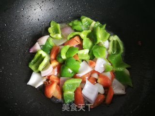 胡萝卜洋葱炒菜椒的做法步骤：8
