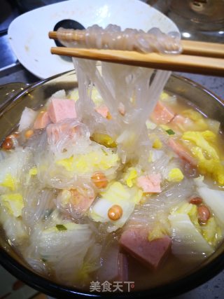 娃娃菜粉丝汤的做法步骤：7