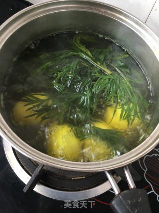 “鸡蛋”野艾煮鸡蛋的做法步骤：10