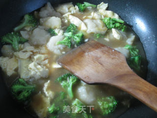 鸭蛋西兰花面疙瘩的做法步骤：11