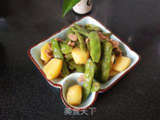 油豆角炖肉的做法步骤：10