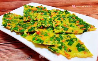 韭菜胡萝卜煎蛋饼的做法步骤：9