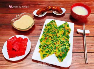 韭菜胡萝卜煎蛋饼的做法步骤：11