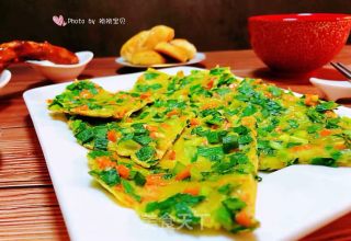 韭菜胡萝卜煎蛋饼的做法步骤：13