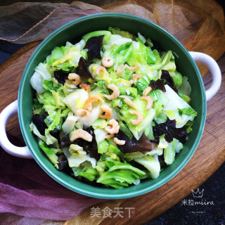 海米包菜炒木耳的做法步骤：7