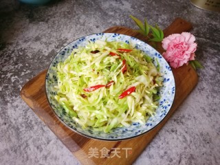 油泼包菜丝的做法步骤：9