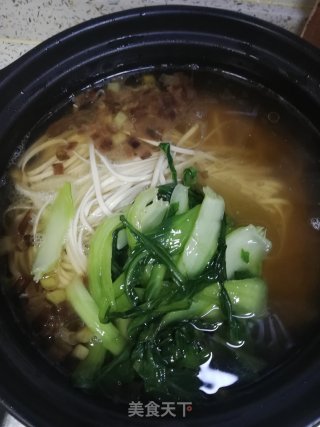 砂锅青菜素面的做法步骤：4