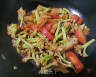 西红柿炒有机花菜的做法步骤：11