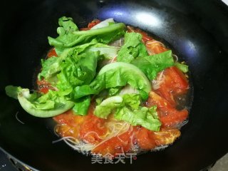 番茄生菜索面汤的做法步骤：5