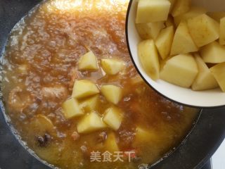 油鸡土豆炖粉条的做法步骤：7