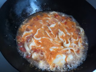 西红柿青菜抻面的做法步骤：23