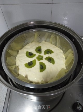 小米面猕猴桃发糕的做法步骤：4