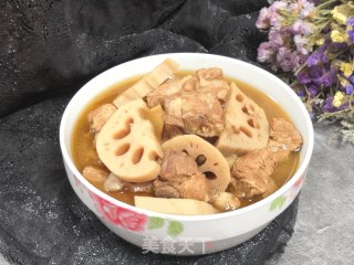 红烧排骨炖莲藕的做法步骤：12