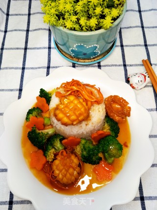 虫草花鲍仔捞饭的做法步骤：10