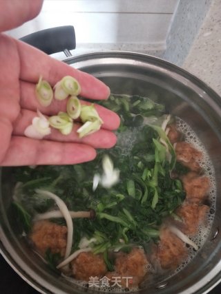 懒人快手汤～青菜蘑菇肉丸汤的做法步骤：5