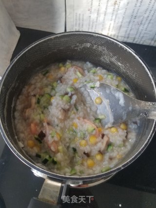 黄瓜北极虾粥的做法步骤：4