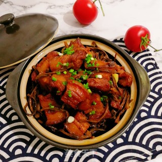 干豇豆烧肉的做法步骤：16