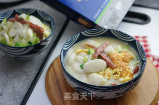 牛肉肠鸡蛋汤年糕的做法步骤：10