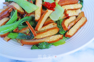 青菜炒豆干的做法步骤：9
