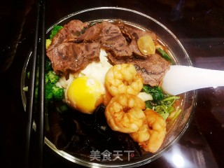 牛肉虾仁蔬菜面的做法步骤：8
