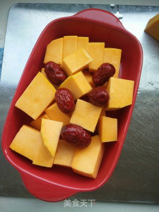 蜂蜜蒸南瓜的做法步骤：3