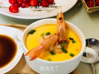 蝴蝶虾蒸蛋的做法步骤：21